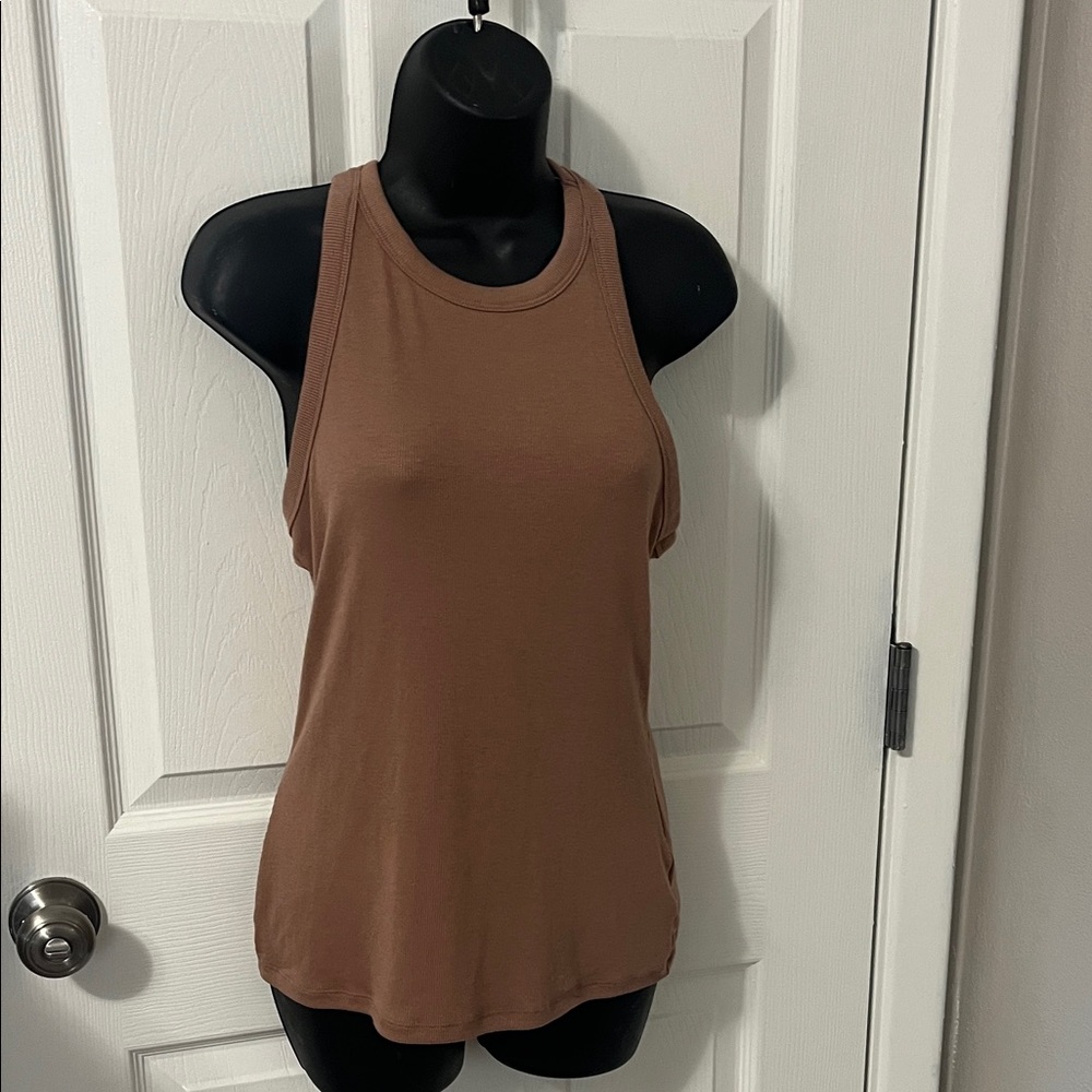Elegant Brown Racerback Tank Top